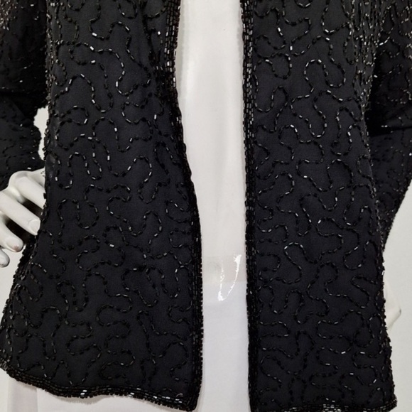 JMD New York Vintage Black Fairy Beaded Witchy Whimsigoth Jacket Size PS - Picture 4 of 12